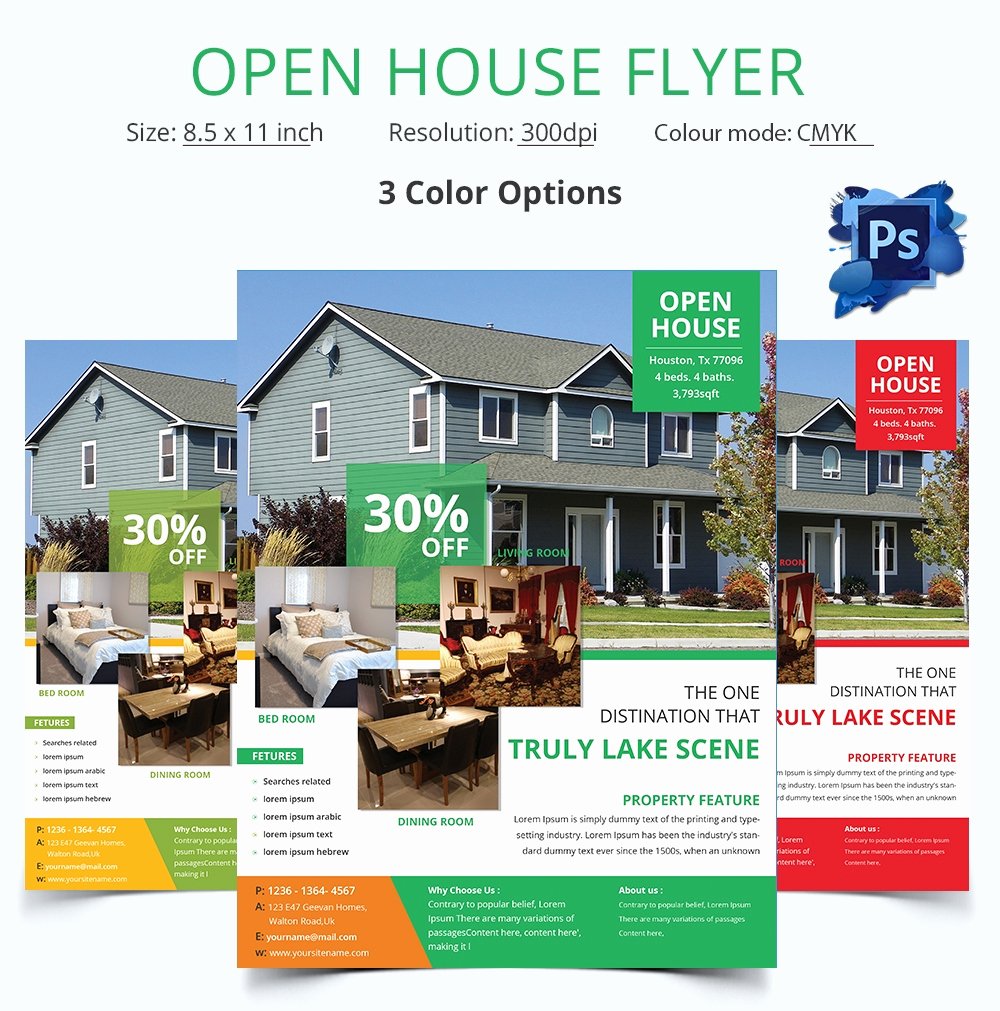 Open House Flyers Template Beautiful Open House Flyer Template – 30 Free Psd format Download