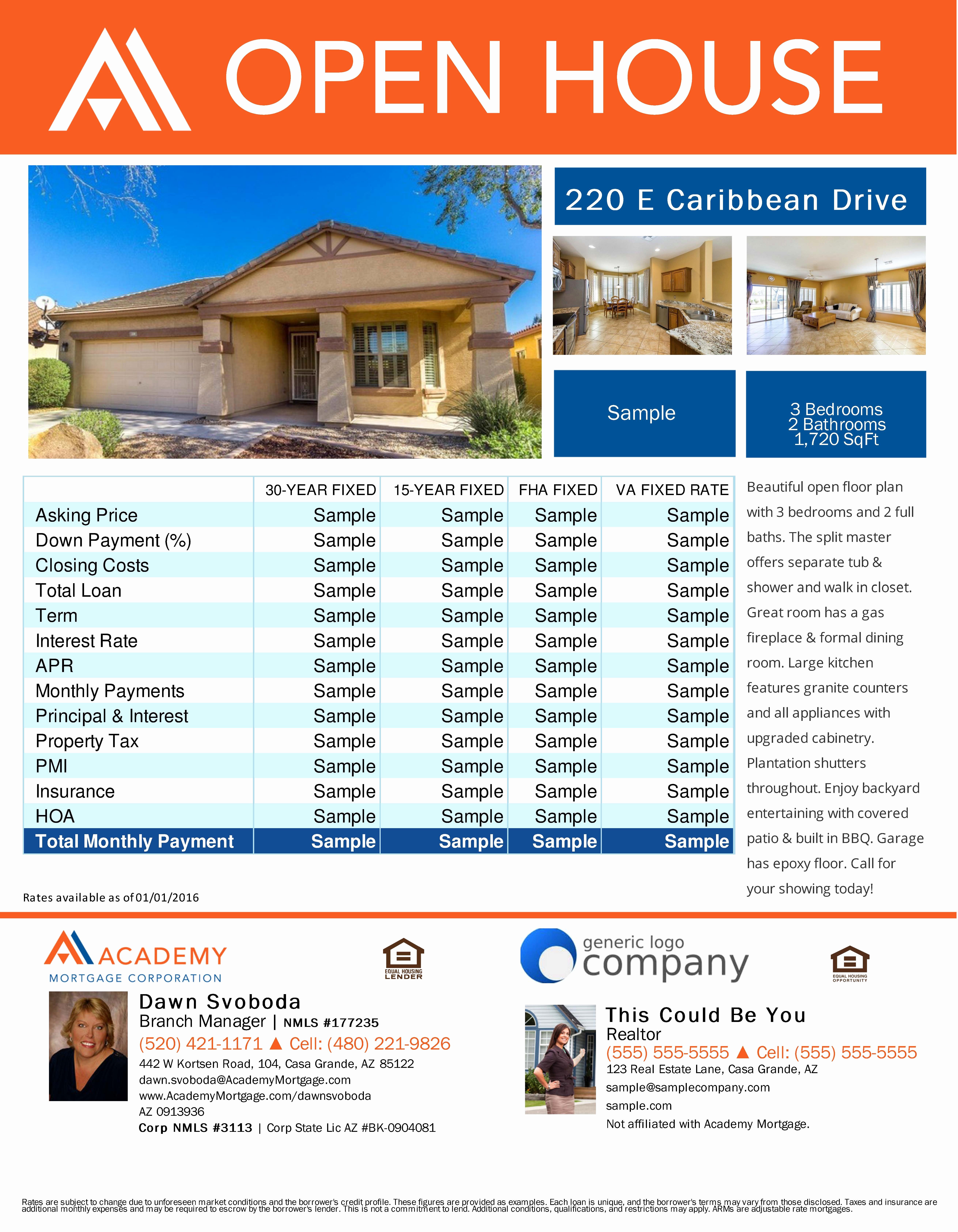 Open House Flyers Template Fresh Co Branded Property Flyer Open House Just Listed Just