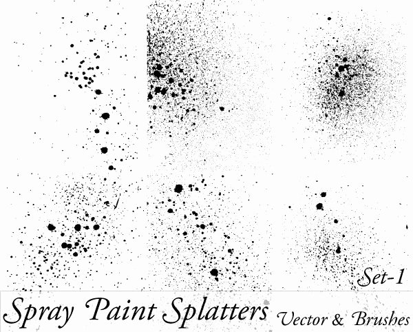 Paint Splatter Brush Photoshop Fresh Spray Paint Splatter Vector Illustration Set 1