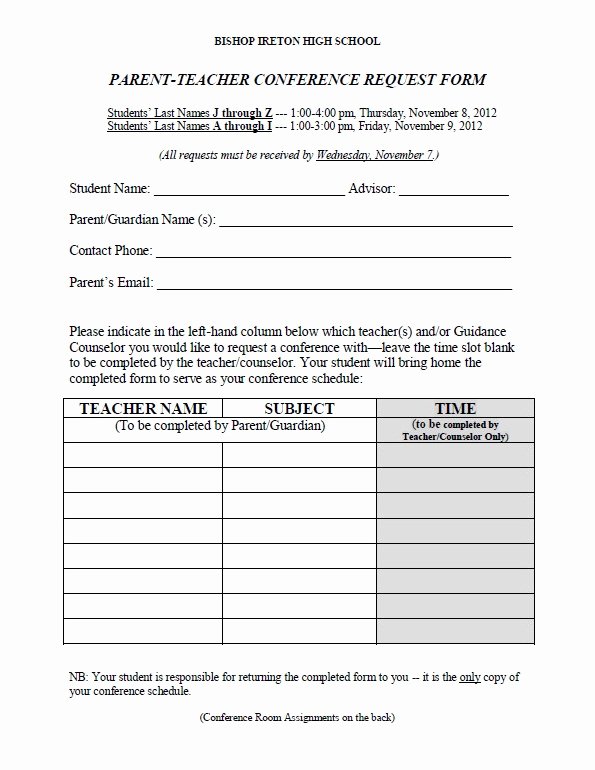 Parent Teacher Conference forms Awesome Download Fillable Pdf forms for Free