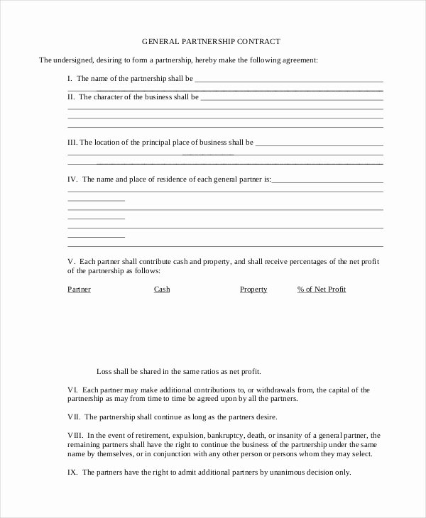 Partnership Agreement Template Word Inspirational Partnership Contract 13 Word Pdf Documents Download