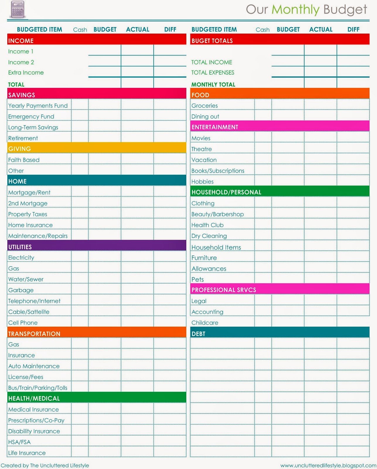 Personal Monthly Budget Template Beautiful 2015 Planner More Free Printables Find Lifestyle