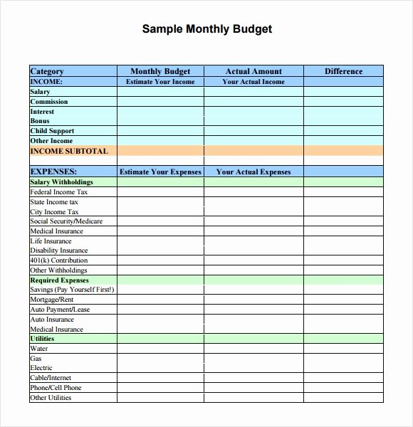 Personal Monthly Budget Template Beautiful 6 Sample Personal Bud Documents In Pdf Word Excel