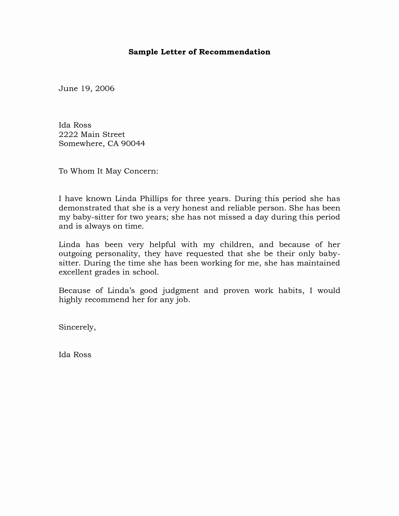 Personal Recommendation Letter Sample Best Of Sample Re Mendation Letter Example