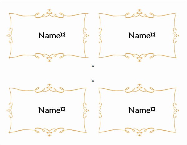 Place Card Template Word Lovely Free 6 Place Card Templates In Word