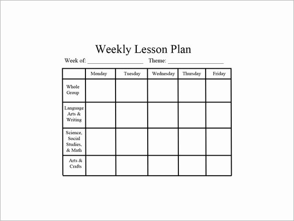 Pre Kindergarten Lesson Plan Template Unique Preschool Lesson Plan Template Word