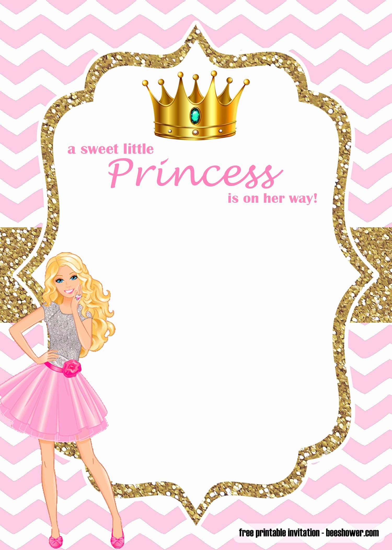 Princess Baby Shower Invitations Elegant Free Princess Barbie Baby Shower Invitations Templates