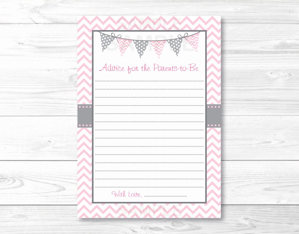 Printable Baby Shower Cards Lovely Modern Pink Chevron Printable Baby Shower Mommy Advice