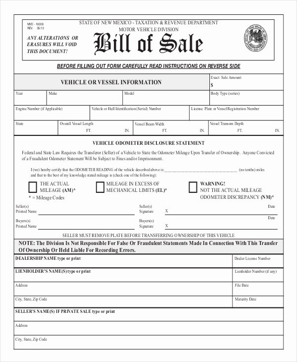 Printable Bill Of Sale form Beautiful Download Bill Sale form Pdf
