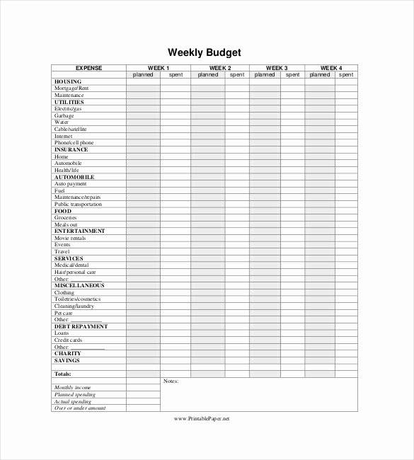 Printable Budget Worksheet Pdf Lovely 10 Weekly Bud Templates Docs Excel Pdf