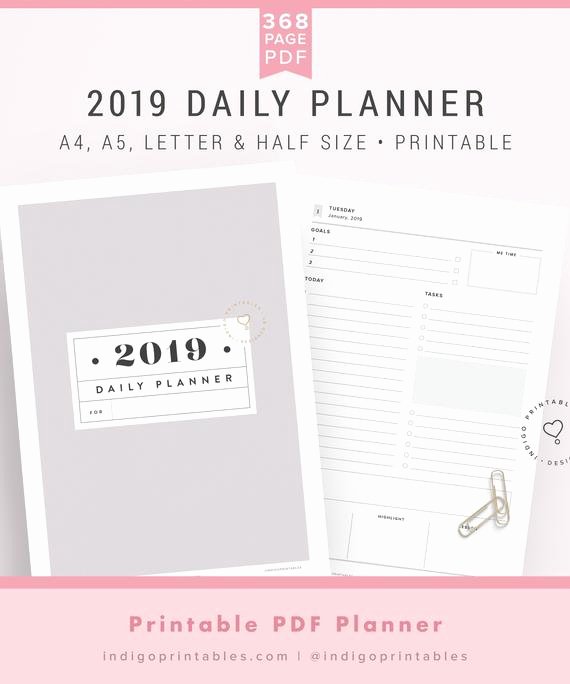 Printable Daily Planner 2019 Lovely 2019 Daily Planner 2019 Daily Printable 2019 Daily Agenda