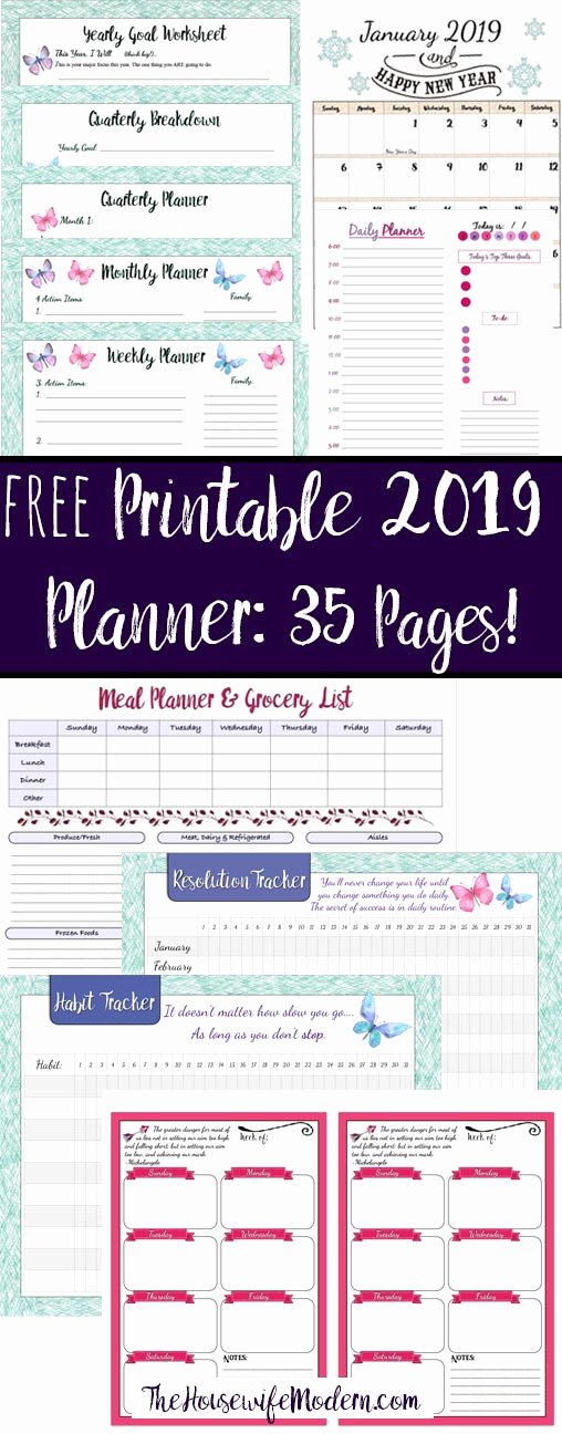 Printable Daily Planner 2019 Unique Free Printable 2019 Planner Goals Planner 2019 Calendars