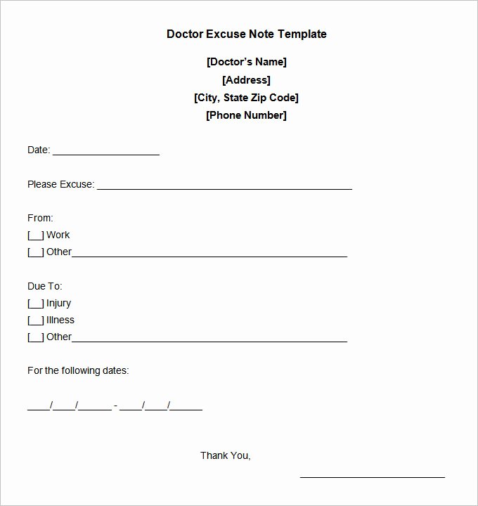 Printable Fake Doctors Notes Free Awesome 5 Free Fake Doctors Note Templates