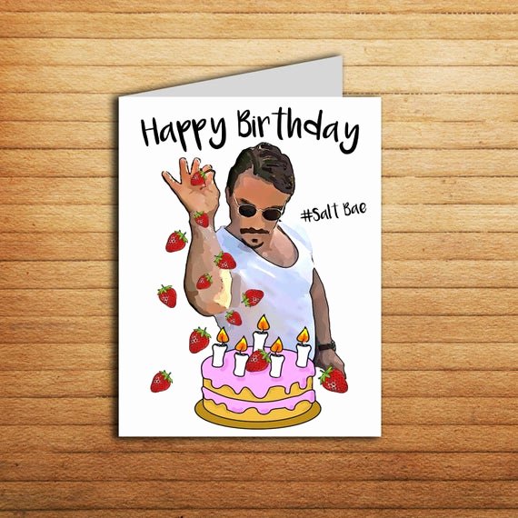 Printable Funny Birthday Card Lovely Salt Bae Birthday Card Printable Funny Birthday Card for