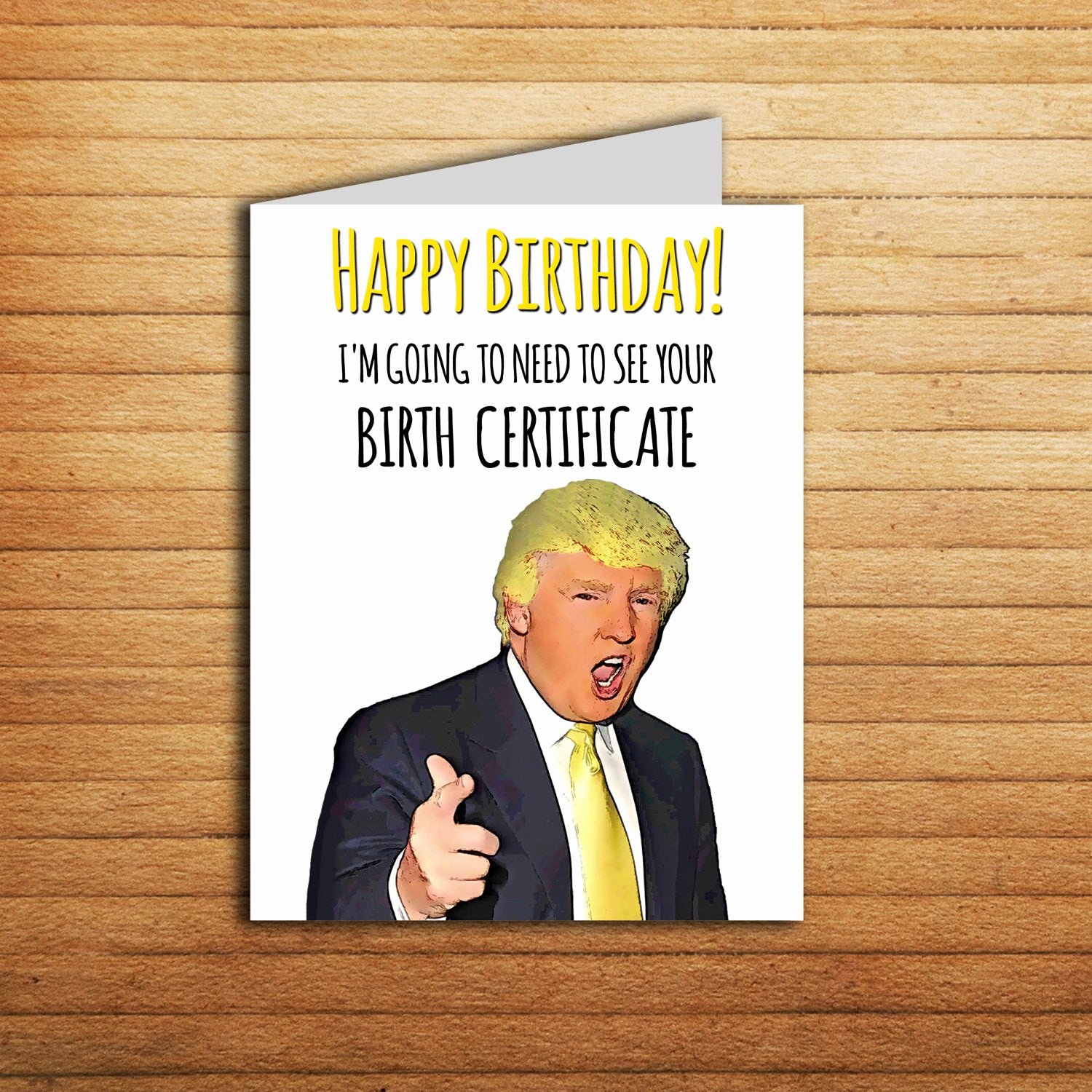 Printable Funny Birthday Cards Elegant Donald Trump Card Birth Certificate Birthday Card Printable
