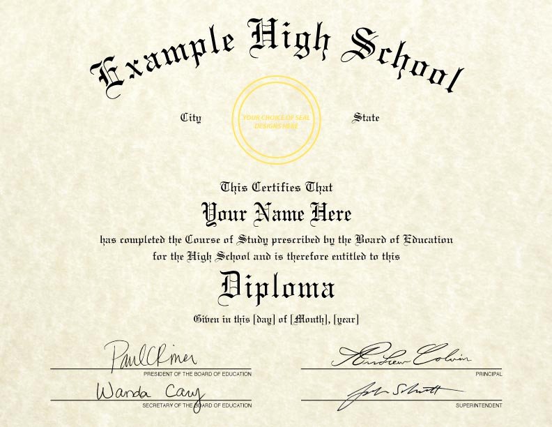 Printable High School Diploma New Fake High School Diplomas