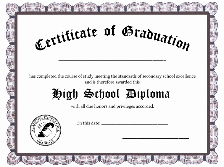 Printable High School Diploma Unique High School Diploma Template