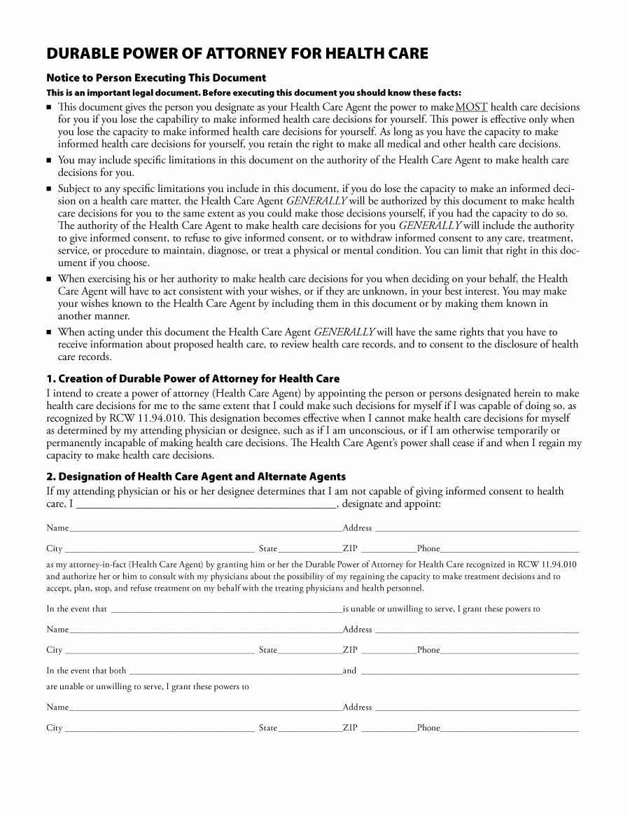 Printable Power Of attorney Best Of 50 Free Power Of attorney forms &amp; Templates Durable Medical