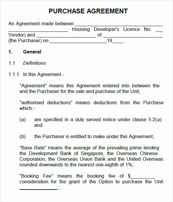Printable Vehicle Purchase Agreement Lovely Printable Vehicle Purchase Agreement