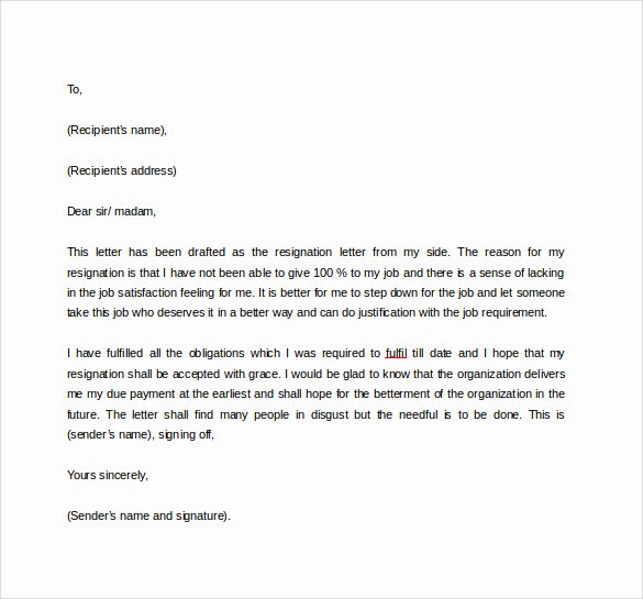Professional Letter Of Resignation Elegant Free 40 formal Resignation Letters Templates In Pdf
