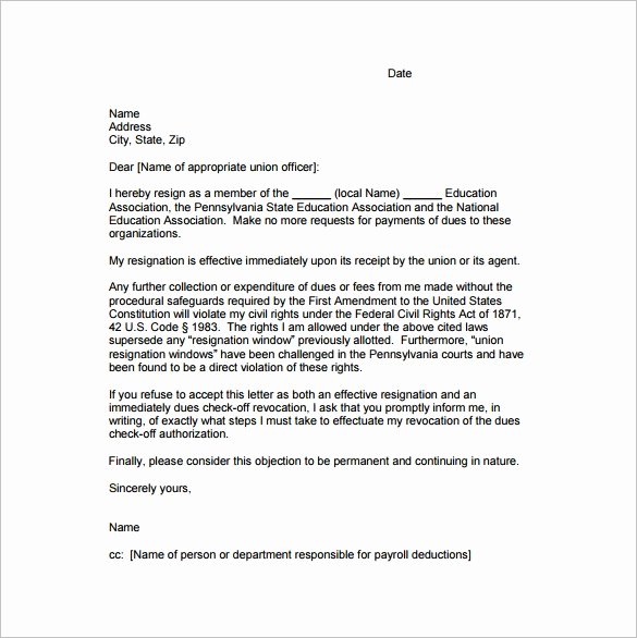 Professional Letter Of Resignation New Simple Resignation Letter Template – 15 Free Word Excel