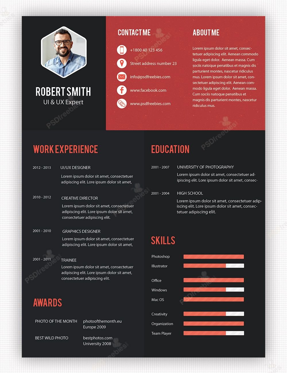 Professional Resume Template Free Awesome Creative Professional Resume Template Free Psd
