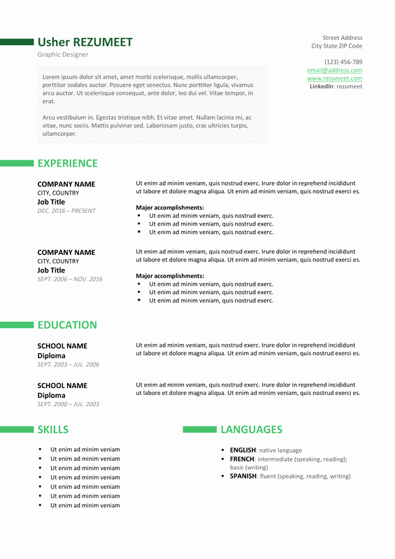 Professional Resume Template Free Inspirational Ueno Professional Resume Template