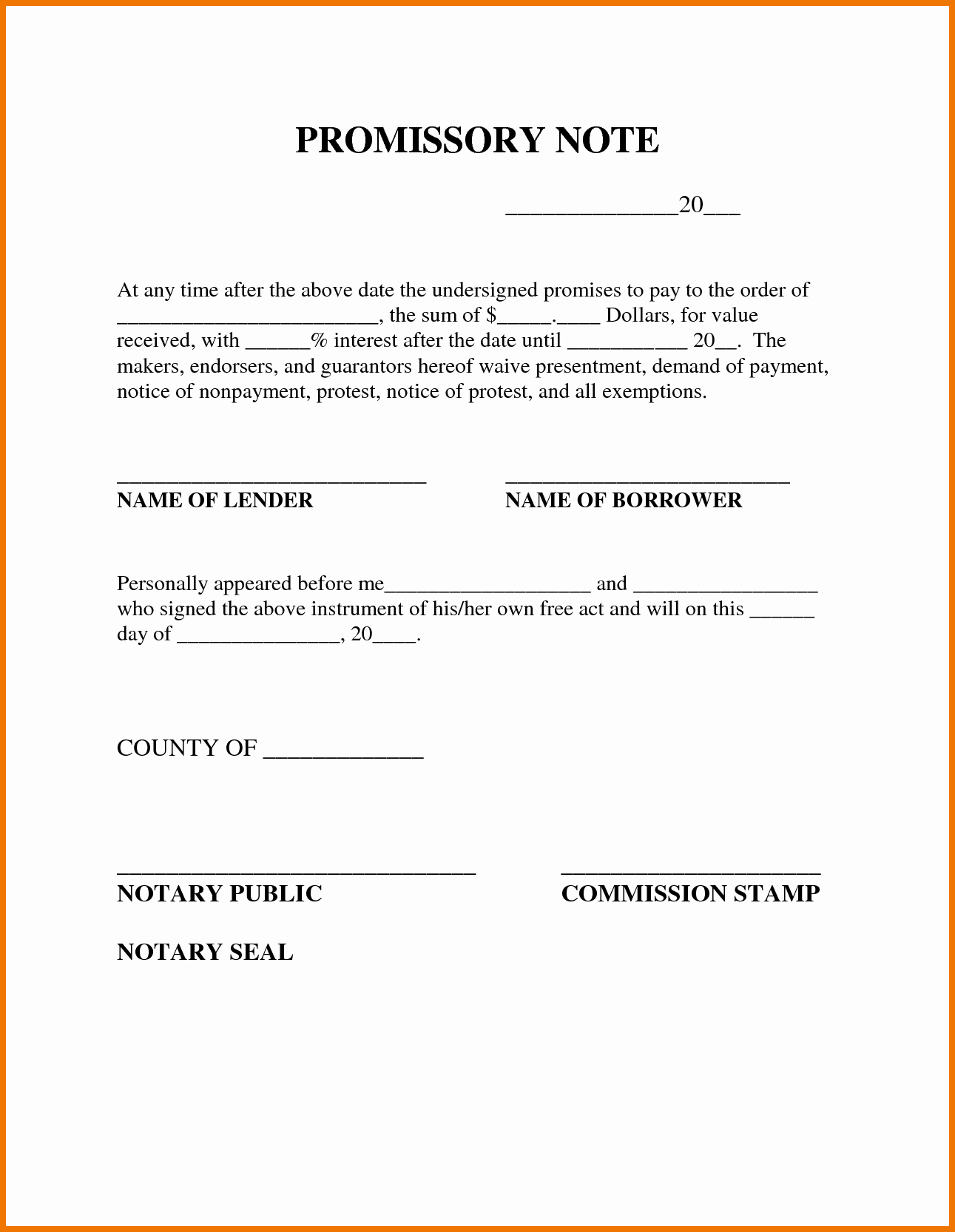 Promissory Notes Templates Free Best Of Free Promissory Note Template