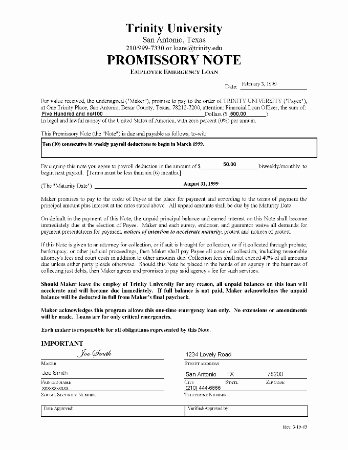 Promissory Notes Templates Free Unique Promissory Note Sample