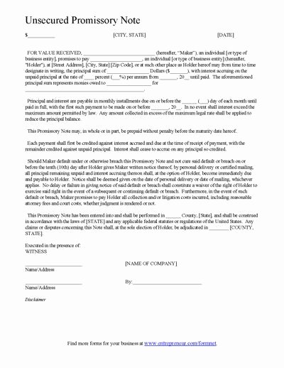 Promissory Notes Templates Free Unique Promissory Note Template form Can Be Customized and