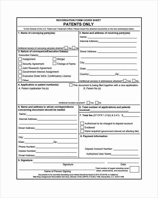 Provisional Patent Application form Elegant Sample Patent assignment form 7 Free Documents Download