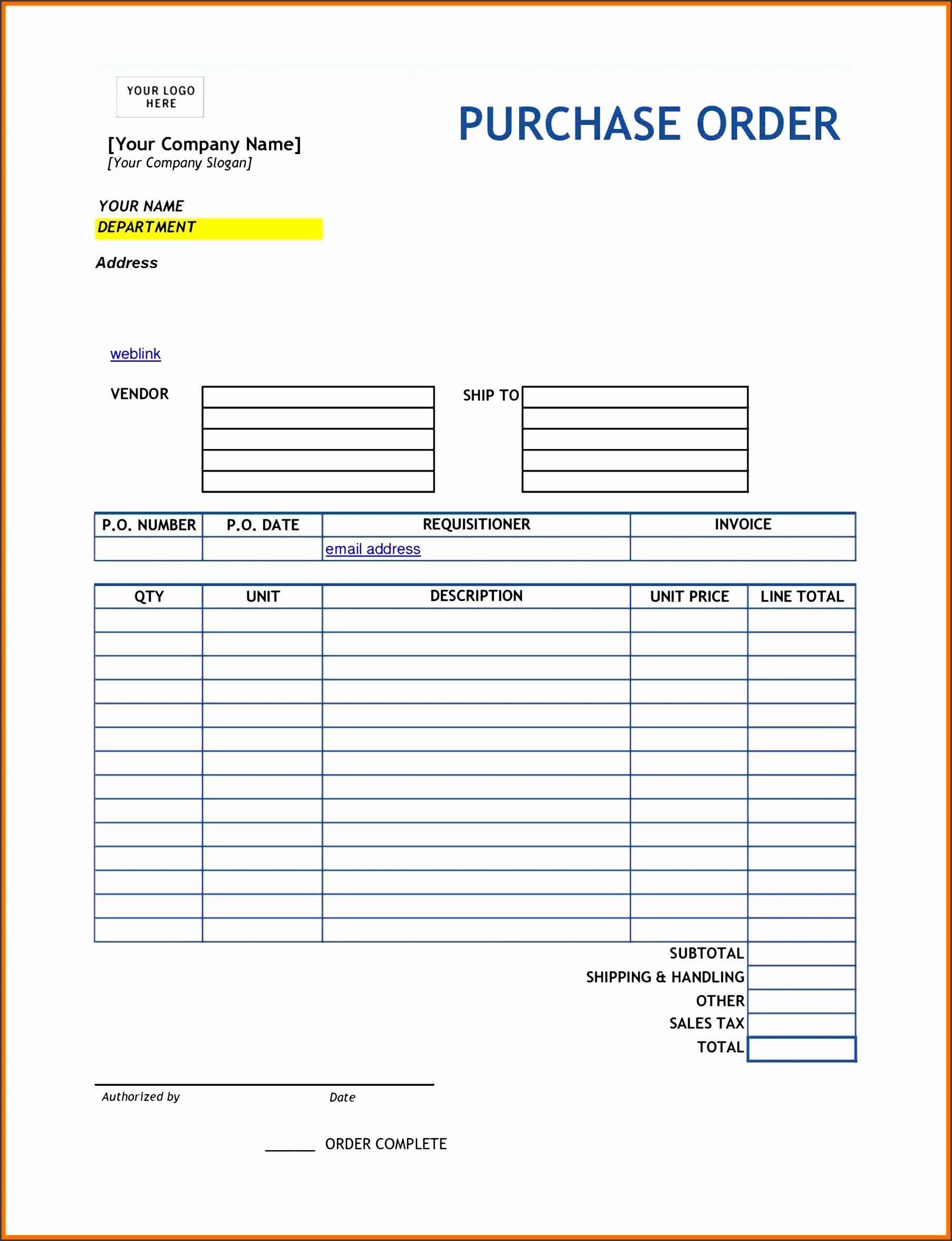 Purchase order Template Word Beautiful 10 Editable Purchase order Template Sampletemplatess