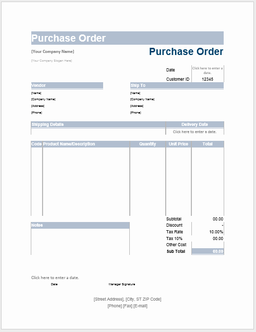 Purchase order Template Word Best Of Purchase order Template – Microsoft Word Templates