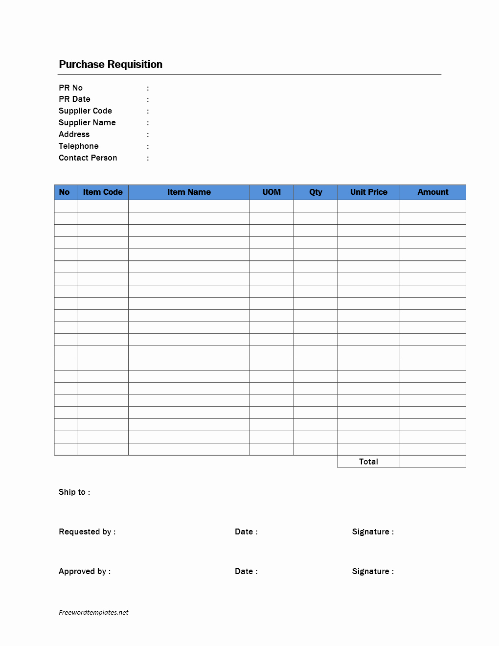 Purchase order Template Word Elegant Purchase Requisition form