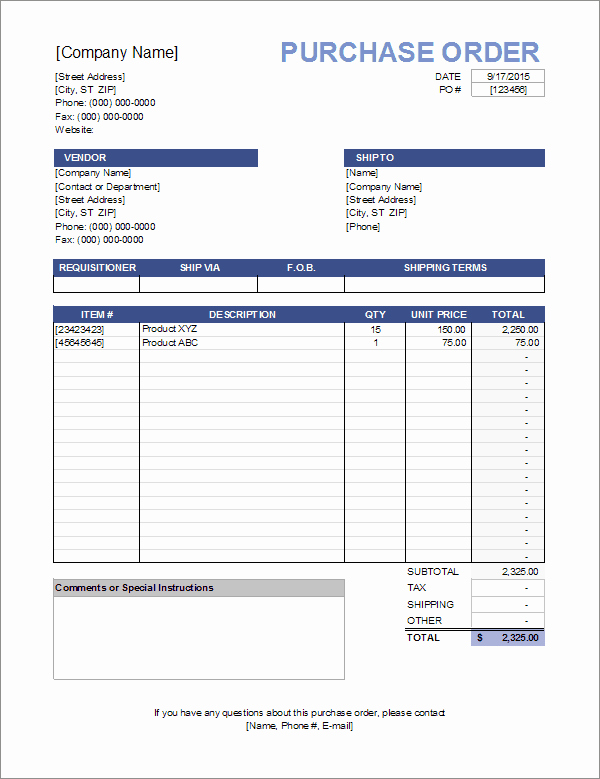 Purchase order Template Word Lovely Download the Purchase order Template From Vertex42