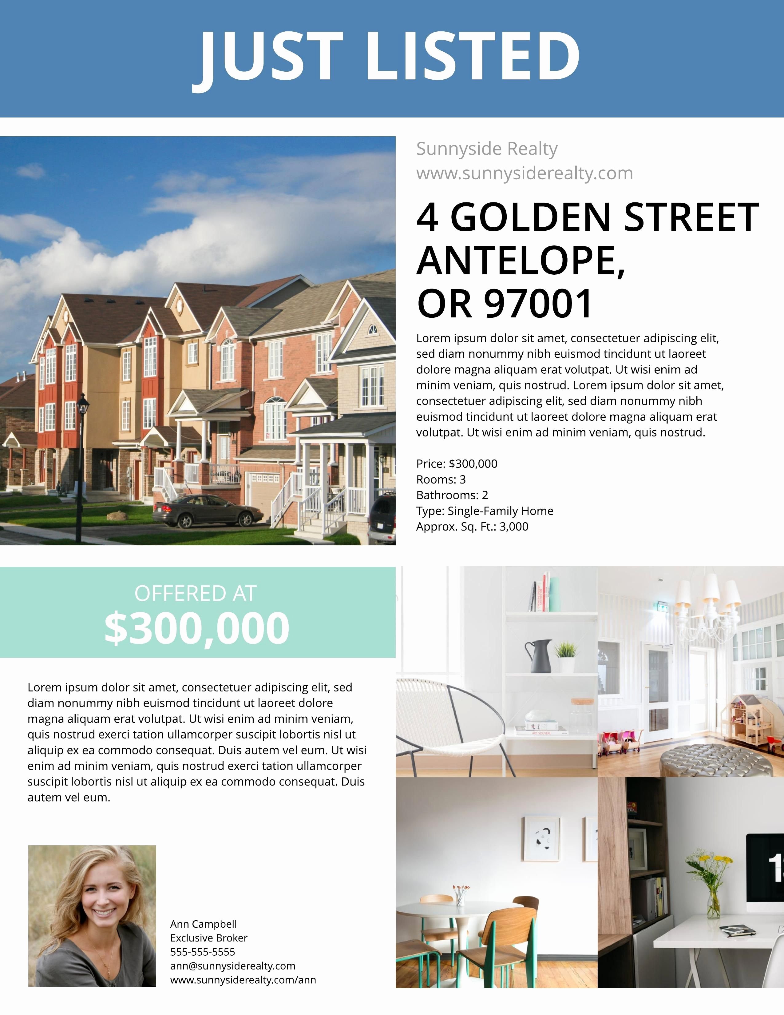 Real Estate Marketing Flyers Inspirational townhouse Listing Flyer Template