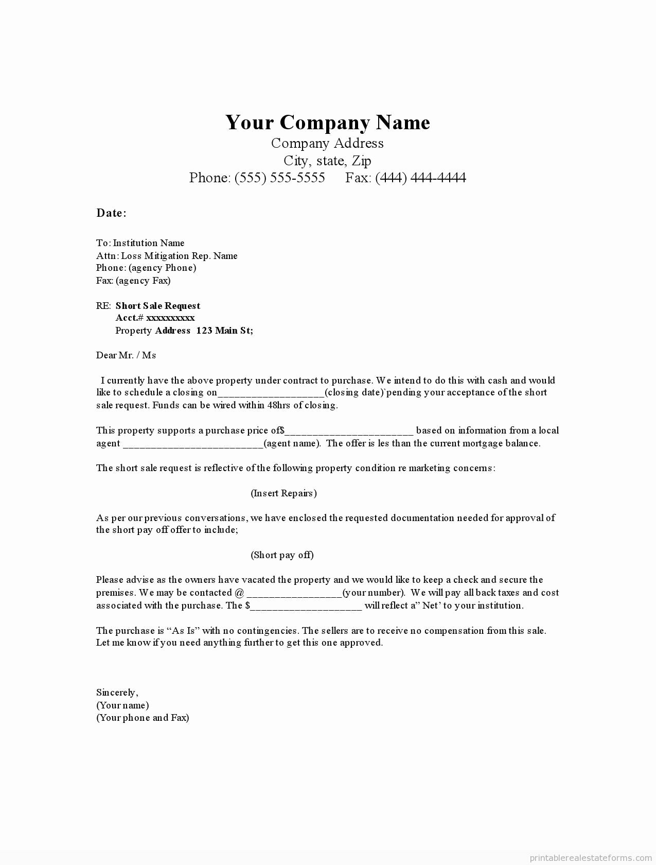 Real Estate Offer Letter Template Awesome Printable Short Offer Letter Good Condition Template 2015