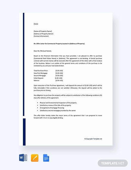Real Estate Offer Letter Template Best Of Free Letter Template Of Intent for Real Estate Download