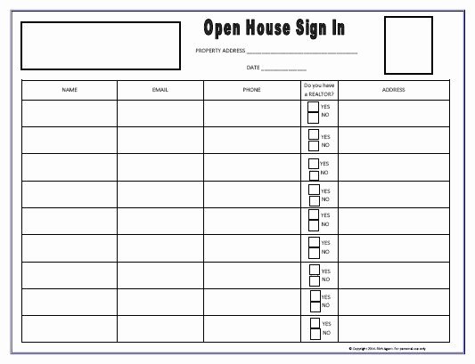 Real Estate Sign In Sheet Beautiful Open House Sign In Sheet Blue Real Estate forms