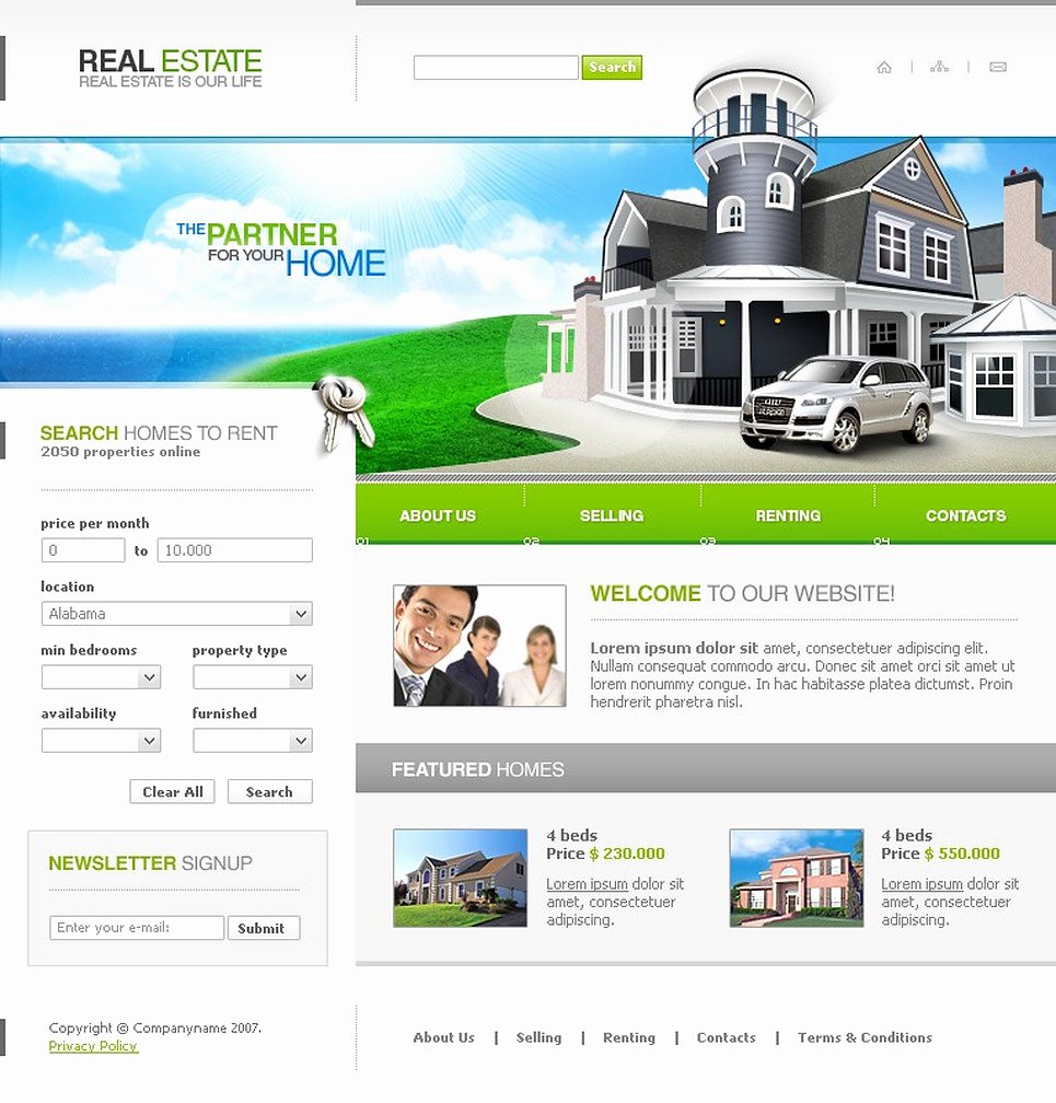 Real Estate Website Templates New Real Estate Agency Website Template