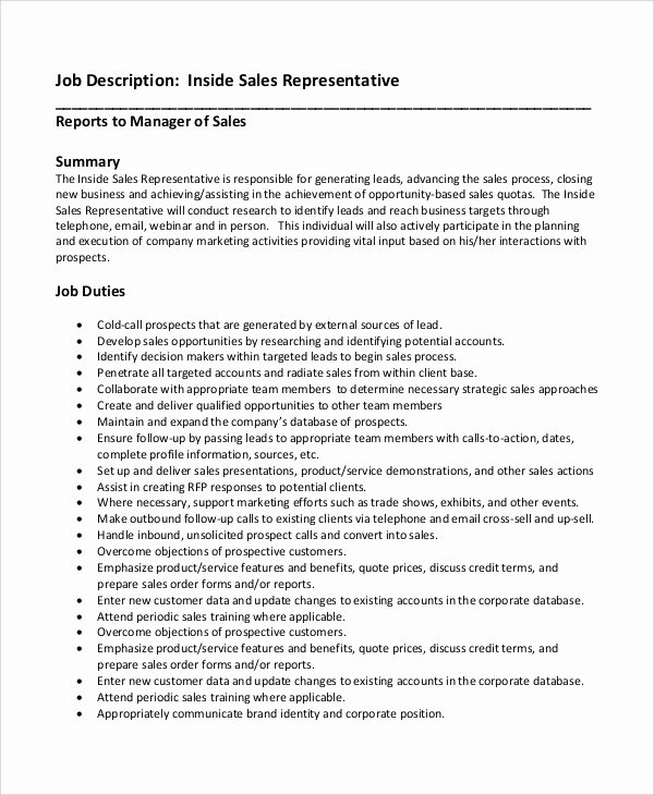 Regional Sales Manager Job Description New Sales Representative Job Description Samples Examples 9