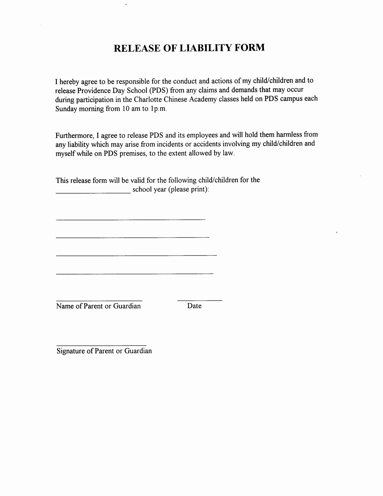 Release Of Liability form Pdf Awesome Liability Release form Template Free Printable Documents