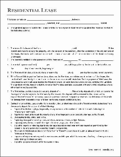 Residential Rental Agreement form Beautiful Printable Residential Free House Lease Agreement