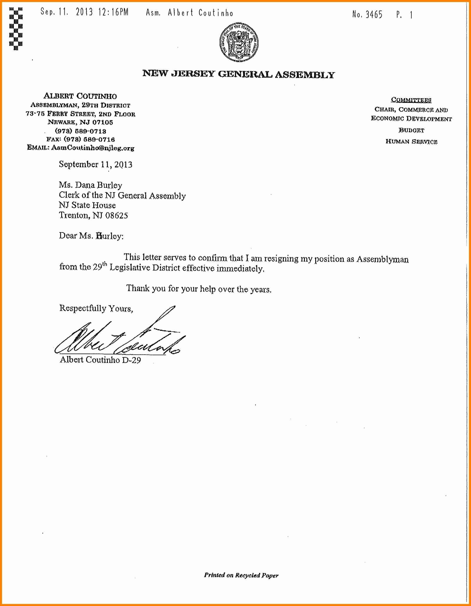 Sample Resignation Letter Effective Immediately | Images and Photos finder