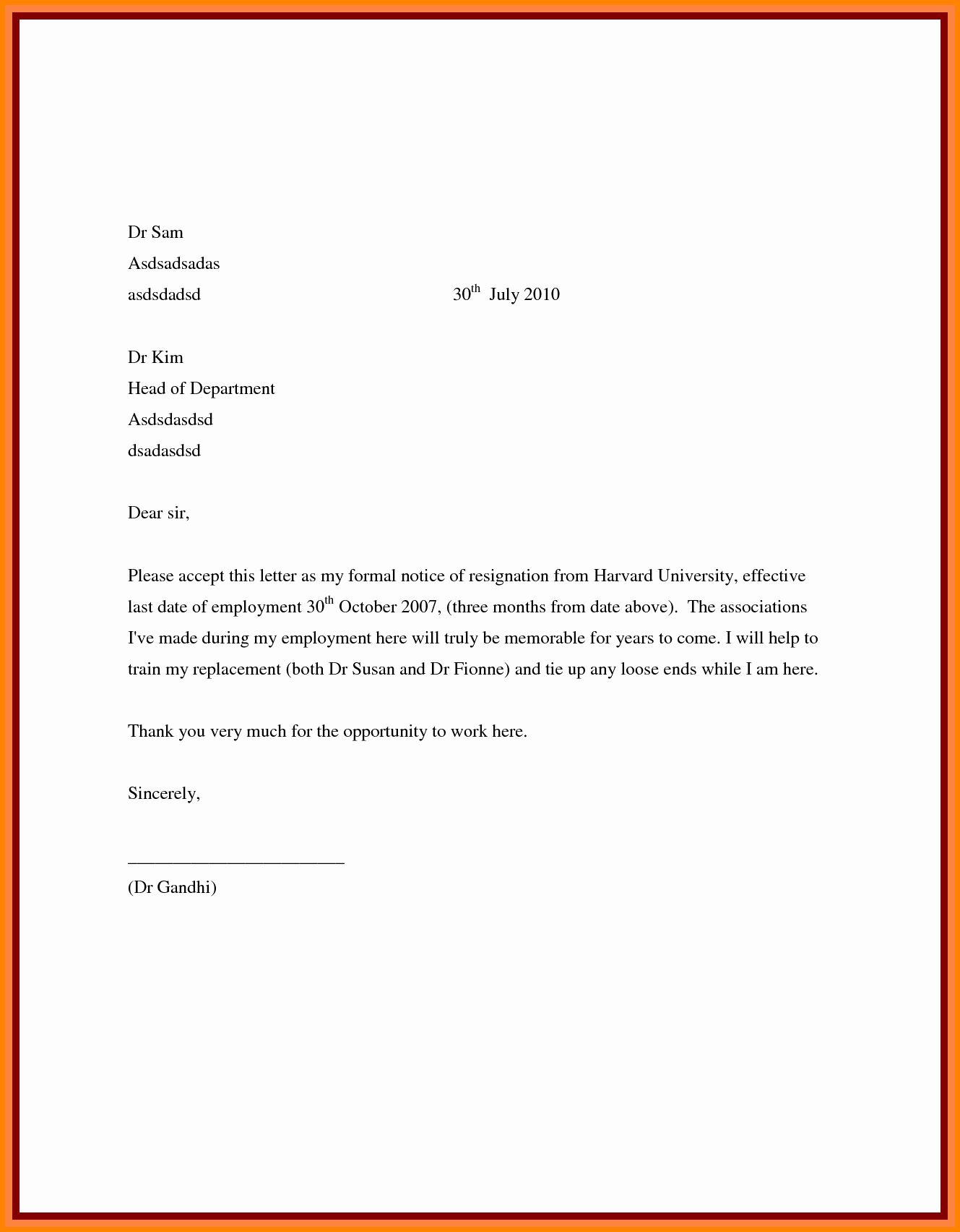 40 Resignation Letter Effective Immediately Desalas Template