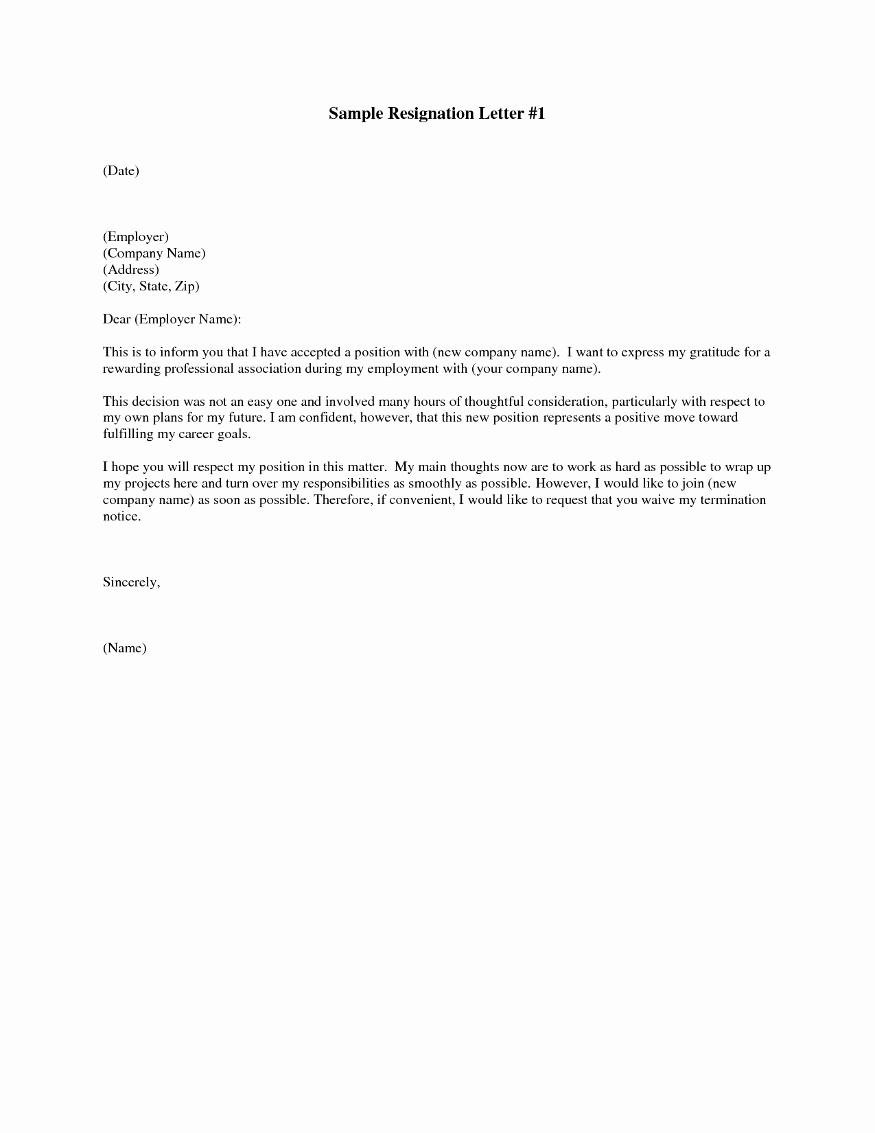 Resignation Letter Template Free Beautiful How to Write Easy Simple Resignation Letter Sample