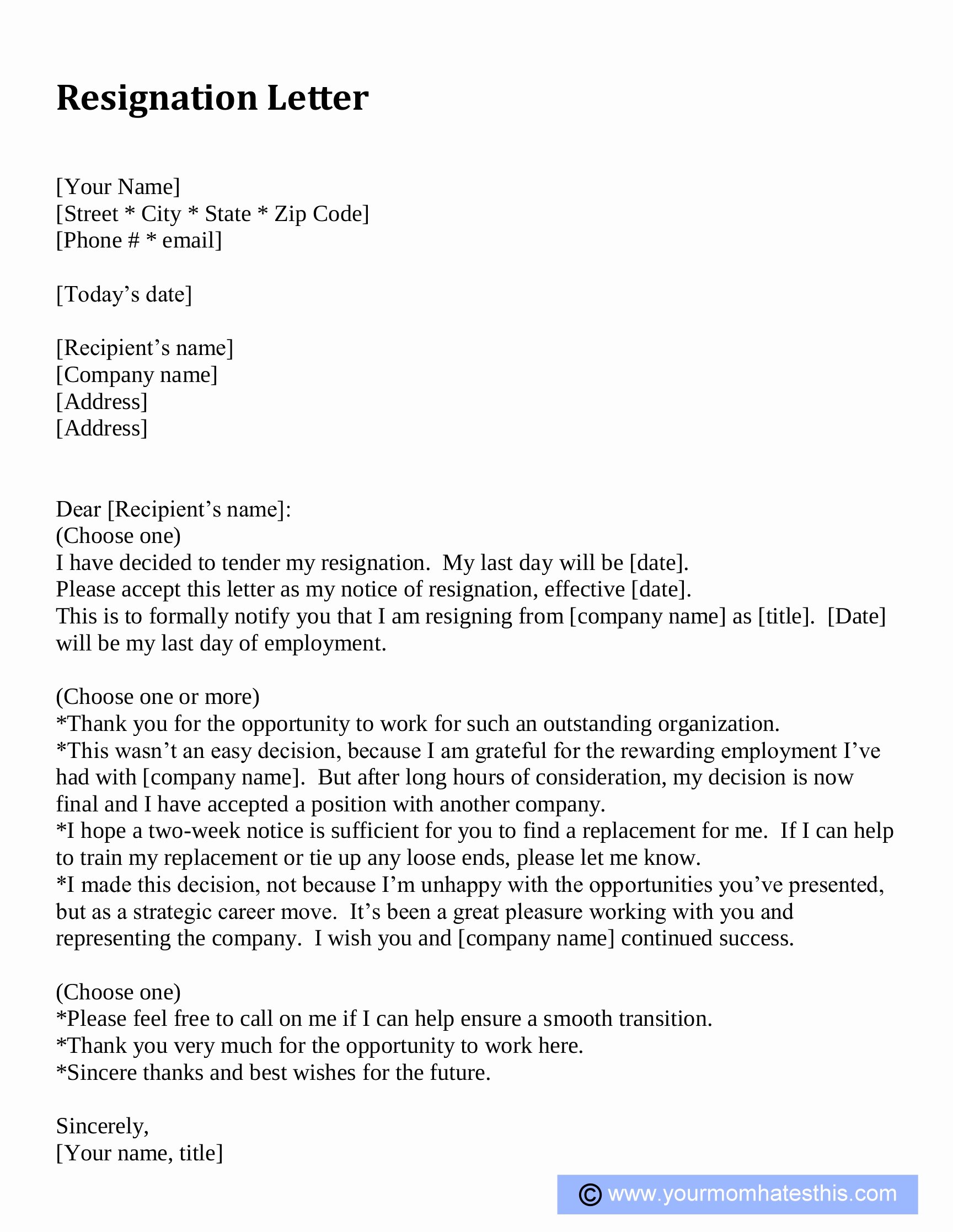 Resignation Letter Template Free Lovely Resignation Letter Samples Download Pdf Doc format