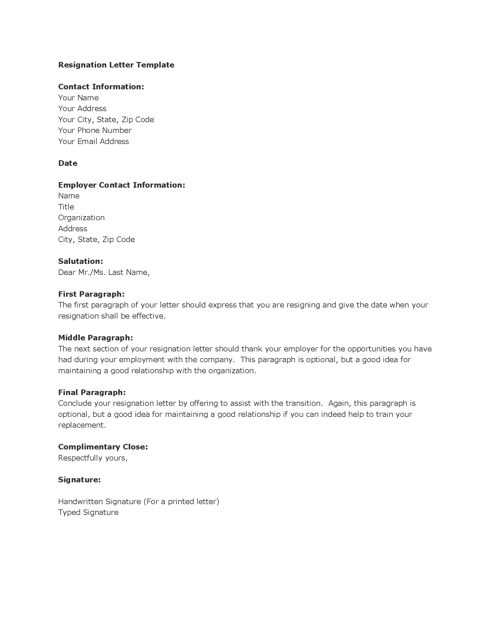 Resignation Letter Template Free Luxury Resignation Letter Templates