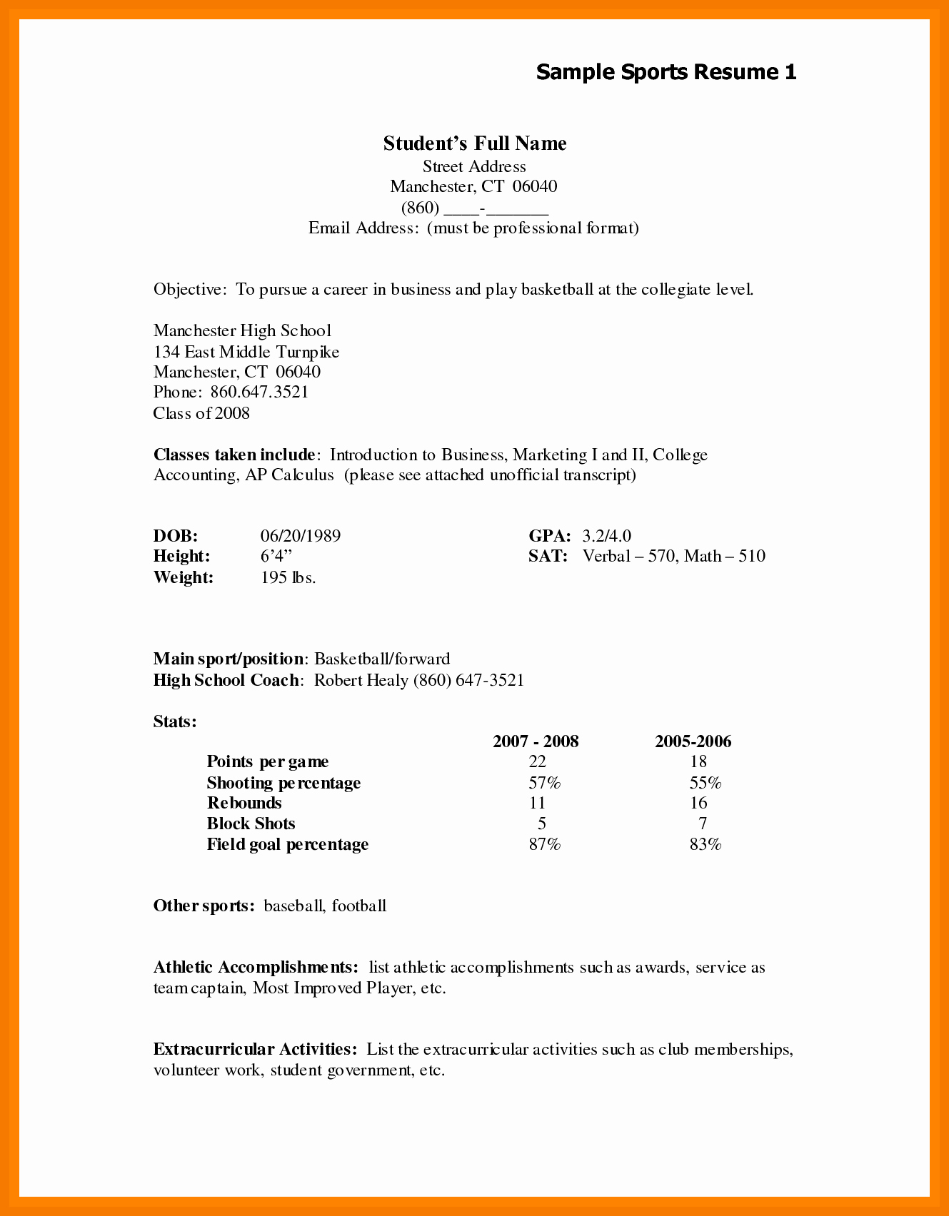 Resume Examples for Highschool Students Fresh 9 10 Sample Resume for Middle School Students