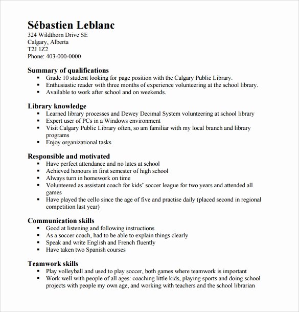 Resume Examples for Highschool Students Luxury Free 6 Sample High School Resume Templates In Pdf